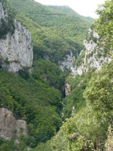 The Fiastra Valley in Le Marche, Italyas seen from the Grotta dei Frati.