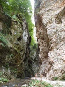 The gorge of Fiastra downstream from the Lago di Fiastra in Le Marche, Italy.