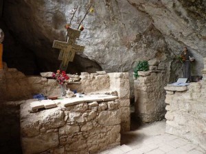 The alter in the Grotta dei Frati, Le Marche, Italy.