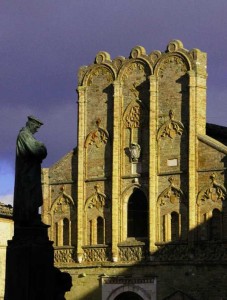 The statue of Gentili in the main square of San Ginesio, Le Marche, Italy